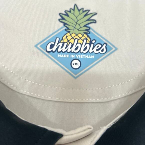 Chubbies Black Tennis Champ Performance Polo Paintbrush Print 2XL Golf Active - Picture 9 of 11